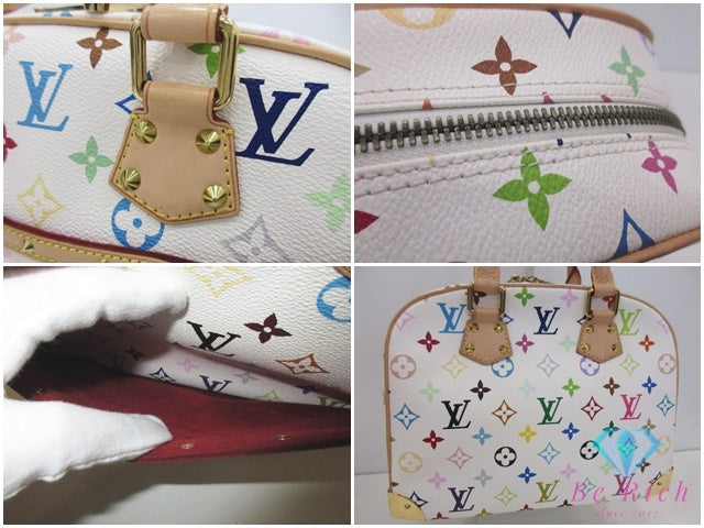 ルイ ヴィトン トゥルーヴィル M92663 モノグラム マルチカラー 白 ホワイト ブロン PVC レザー ハンドバッグ LOUIS VUITTON 【中古】【送料無料】 bk10412
