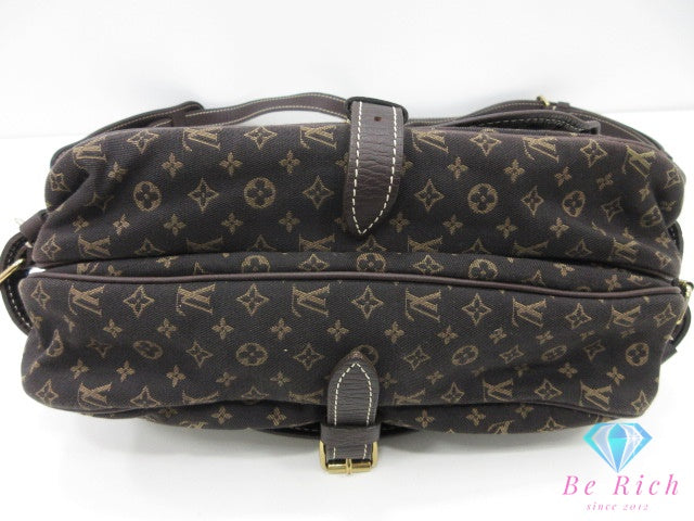 ルイ ヴィトン LOUIS VUITTON ショルダーバッグ モノグラム ミニ ラン ソミュール M95227 エベヌ ロゴ ダブル フラップ 肩掛け 斜め掛け 鞄 【中古】【送料無料】 bk10414