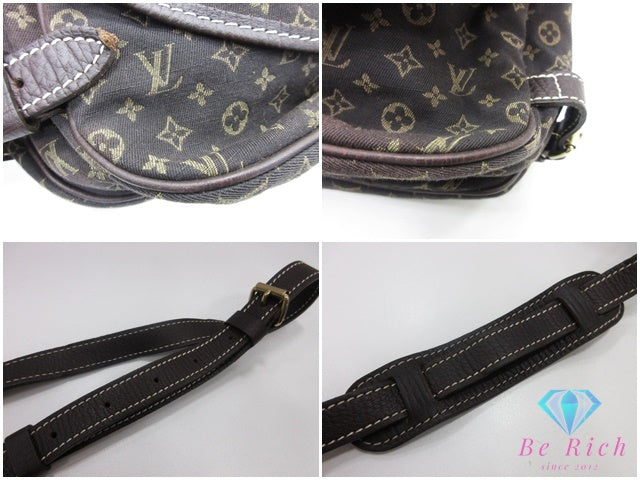 ルイ ヴィトン LOUIS VUITTON ショルダーバッグ モノグラム ミニ ラン ソミュール M95227 エベヌ ロゴ ダブル フラップ 肩掛け 斜め掛け 鞄 【中古】【送料無料】 bk10414