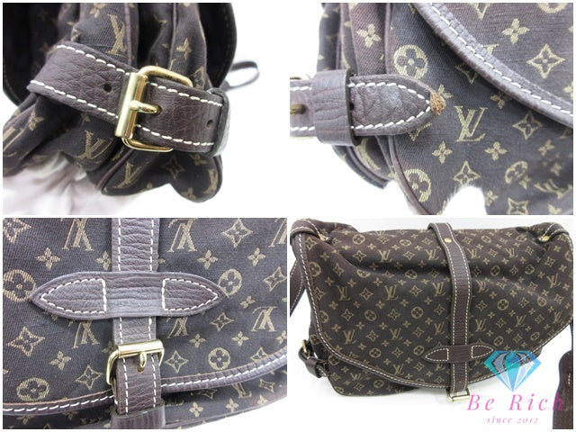 ルイ ヴィトン LOUIS VUITTON ショルダーバッグ モノグラム ミニ ラン ソミュール M95227 エベヌ ロゴ ダブル フラップ 肩掛け 斜め掛け 鞄 【中古】【送料無料】 bk10414