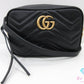 グッチ GUCCI GG マーモント ミニ カメラバッグ ショルダーバッグ 448065 黒 ブラック レザー ロゴ チェーン ポシェット ハンドバッグ 肩掛け 鞄 【中古】【送料無料】bk10416