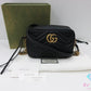 グッチ GUCCI GG マーモント ミニ カメラバッグ ショルダーバッグ 448065 黒 ブラック レザー ロゴ チェーン ポシェット ハンドバッグ 肩掛け 鞄 【中古】【送料無料】bk10416