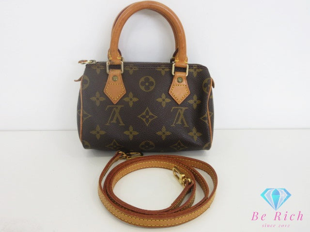 ルイ ヴィトン LOUIS VUITTON モノグラム ミニ スピーディ M41534 ブラウン 茶 LV ロゴ ハンドバッグ ショルダーバッグ ポシェット ポーチ クロスボディ 斜め掛け 鞄  【中古】【送料無料】 bk10418