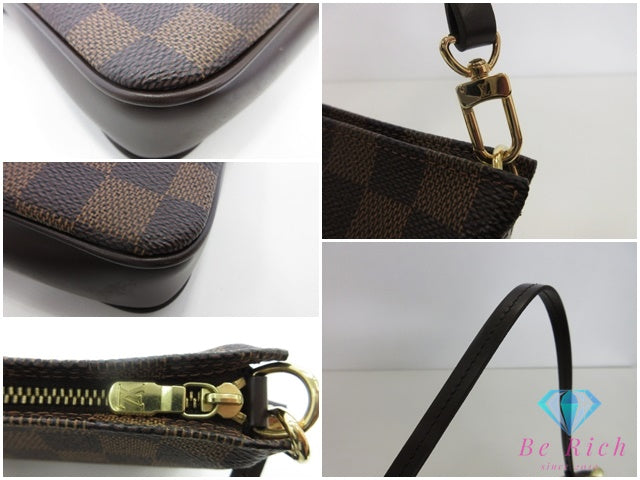 ルイ ヴィトン LOUIS VUITTON アクセサリーポーチ ショルダーバッグ ナヴォナ N51983 ダミエ エベヌ 茶 ブラウン PVC レザー ポーチ ハンドバッグ 【中古】【送料無料】 bk10419