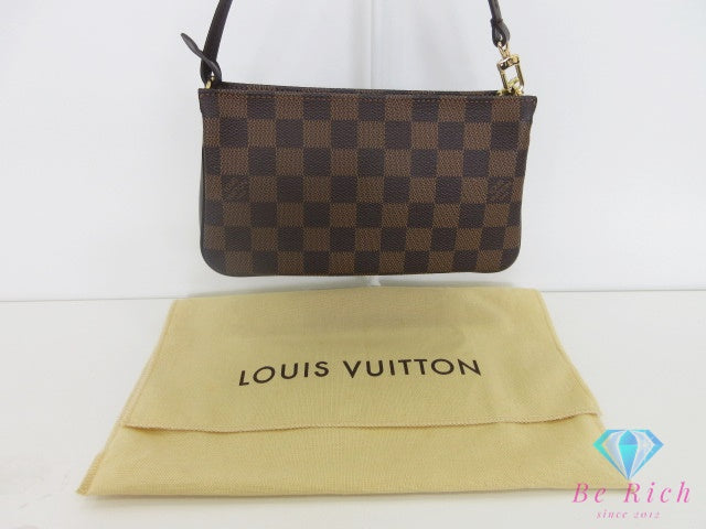 ルイ ヴィトン LOUIS VUITTON アクセサリーポーチ ショルダーバッグ ナヴォナ N51983 ダミエ エベヌ 茶 ブラウン PVC レザー ポーチ ハンドバッグ 【中古】【送料無料】 bk10419