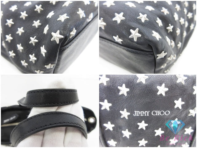 ジミーチュウ JIMMY CHOO ミニ サラ 2way ハンドバック ショルダーバッグ ブラック 黒 スター 星 スタッズ ロゴ 鞄 【中古】【送料無料】 bk10440