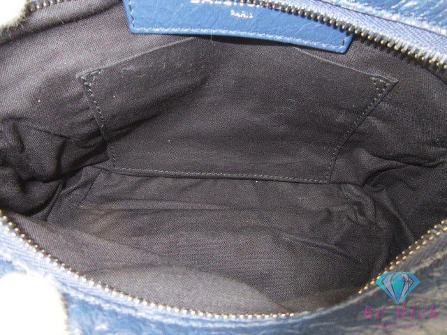 バレンシアガ BALENCIAGA クラシック ボディバッグ BB 502013 紺 ネイビー レザー ロゴ クロスボディ 鞄 レディース メンズ【中古】【送料無料】bk10448
