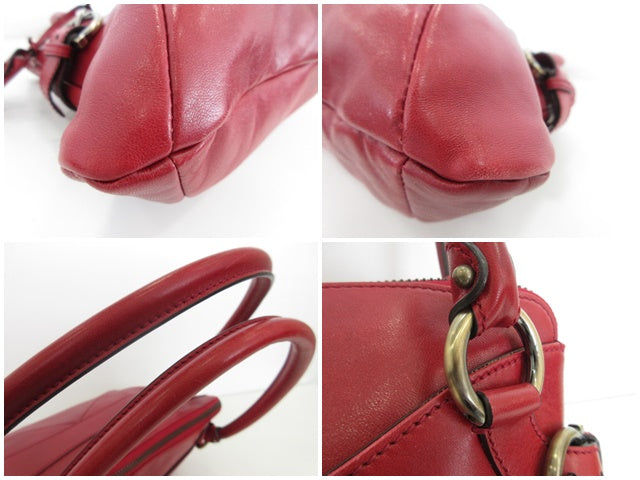 フェラガモ Salvatore Ferragamo ハンドバッグ AB21 E311 ガンチーニ レッド 赤 レザー ロゴ ショルダーバッグ 鞄 【中古】【送料無料】 bk10455