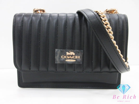 コーチ COACH キルティング ショルダーバッグ 2561 黒 ブラック ポシェット レザー ロゴ クロスボディ 鞄 【中古】【送料無料】 bk10459