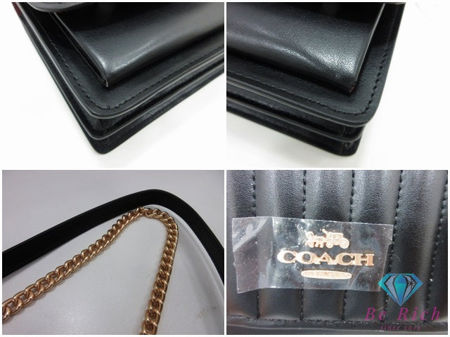コーチ COACH キルティング ショルダーバッグ 2561 黒 ブラック ポシェット レザー ロゴ クロスボディ 鞄 【中古】【送料無料】 bk10459