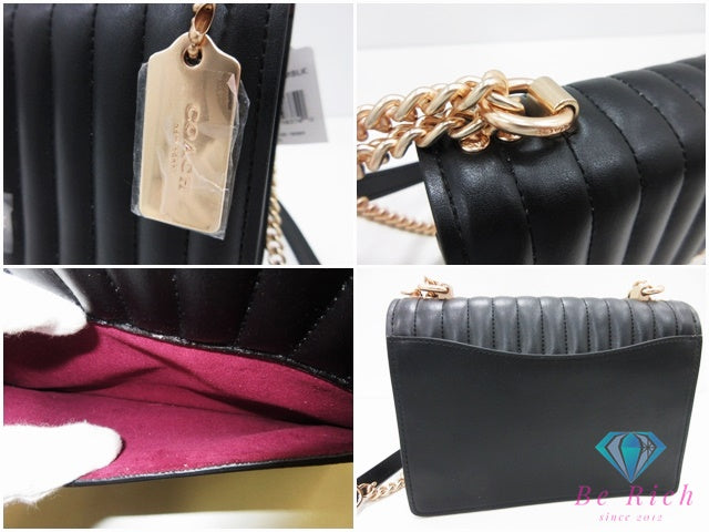 コーチ COACH キルティング ショルダーバッグ 2561 黒 ブラック ポシェット レザー ロゴ クロスボディ 鞄 【中古】【送料無料】 bk10459