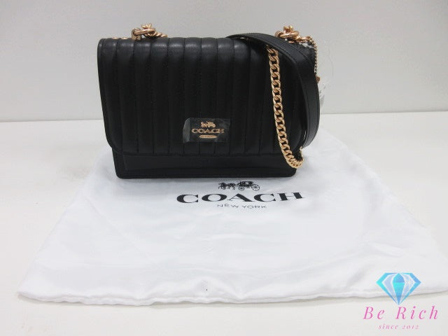 コーチ COACH キルティング ショルダーバッグ 2561 黒 ブラック ポシェット レザー ロゴ クロスボディ 鞄 【中古】【送料無料】 bk10459