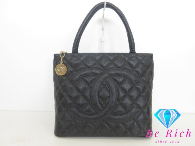シャネル CHANEL マトラッセ 復刻トート A01804 トートバッグ ブラック 黒 キャビアスキン レザー ゴールド 金具 ココマーク CC ロゴ ハンドバッグ 鞄 【中古】【送料無料】 bk10464