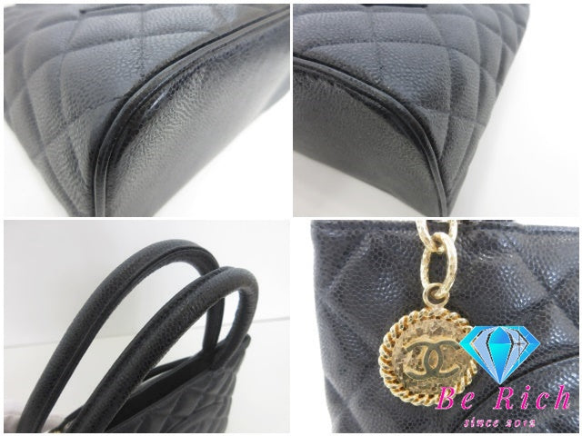 シャネル CHANEL マトラッセ 復刻トート A01804 トートバッグ ブラック 黒 キャビアスキン レザー ゴールド 金具 ココマーク CC ロゴ ハンドバッグ 鞄 【中古】【送料無料】 bk10464