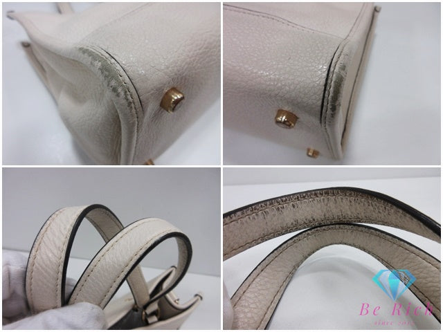 コーチ COACH デンプシー キャリーオール ウィズ パッチ 2way トートバッグ ショルダーバッグ C2004 アイボリー レザー ロゴ ハンドバッグ 鞄 【中古】【送料無料】 bk10473