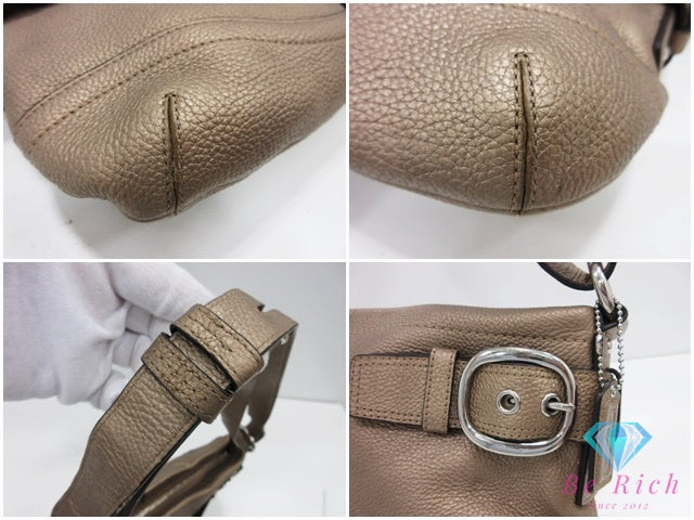コーチ COACH ワン ショルダーバッグ F17125 ゴールド レザー ロゴ ハンドバッグ 肩掛け 鞄 【中古】【送料無料】 bk10479