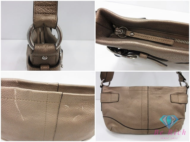 コーチ COACH ワン ショルダーバッグ F17125 ゴールド レザー ロゴ ハンドバッグ 肩掛け 鞄 【中古】【送料無料】 bk10479