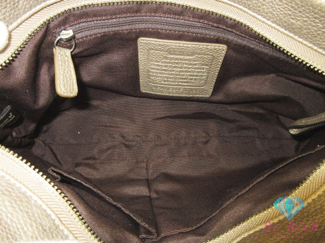 コーチ COACH ワン ショルダーバッグ F17125 ゴールド レザー ロゴ ハンドバッグ 肩掛け 鞄 【中古】【送料無料】 bk10479