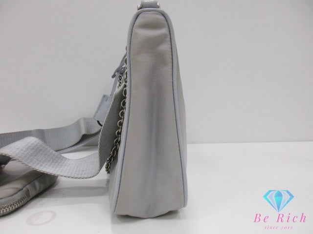 プラダ PRADA Re-Edition 2005 Re-Nylon ショルダーバッグ チェーンハンドバッグ 2way 1BH204 グレー ナイロン ポコノ 三角 プレート ロゴ バッグ 鞄【中古】【送料無料】 bk10488