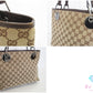 グッチ GUCCI トートバッグ 120837 GG ベージュ ブラウン キャンバス レザー ロゴ ショルダーバッグ ハンドバッグ 肩掛け 鞄 【中古】【送料無料】 bk10489
