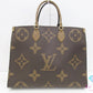 美品 ルイ ヴィトン LOUIS VUITTON モノグラム ジャイアント リバース バイカラー オンザゴー GM M45320 ブラウン 茶 2way ハンド トートバッグ ショルダーバッグ LV ロゴ 鞄  【中古】【送料無料】bk10494