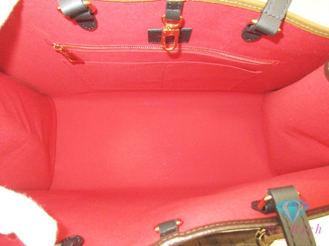 美品 ルイ ヴィトン LOUIS VUITTON モノグラム ジャイアント リバース バイカラー オンザゴー GM M45320 ブラウン 茶 2way ハンド トートバッグ ショルダーバッグ LV ロゴ 鞄  【中古】【送料無料】bk10494