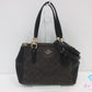 コーチ COACH シグネチャー 2way ハンドバッグ ショルダーバッグ F57521 茶 ダークブラウン 黒 ブラック レザー ロゴ ボストンバッグ 鞄 【中古】【送料無料】 bk10495
