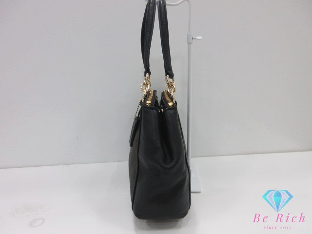 コーチ COACH シグネチャー 2way ハンドバッグ ショルダーバッグ F57521 茶 ダークブラウン 黒 ブラック レザー ロゴ ボストンバッグ 鞄 【中古】【送料無料】 bk10495