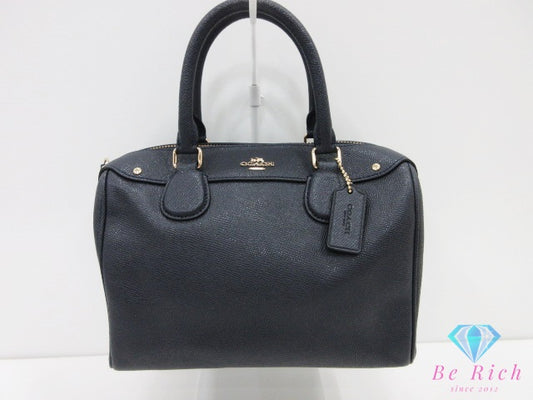 コーチ COACH ミニ ベネット 2way ハンドバッグ ショルダーバッグ F57521 ストラップなし 黒 ブラック レザー ロゴ ボストンバッグ 鞄 【中古】【送料無料】 bk10496