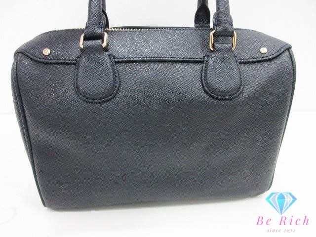 コーチ COACH ミニ ベネット 2way ハンドバッグ ショルダーバッグ F57521 ストラップなし 黒 ブラック レザー ロゴ ボストンバッグ 鞄 【中古】【送料無料】 bk10496