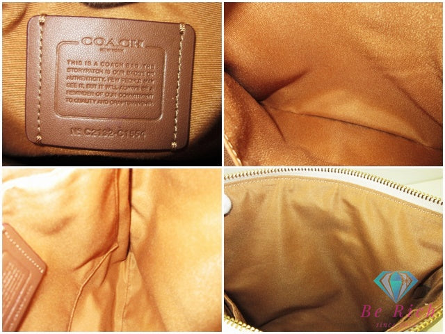 コーチ COACH シグネチャー ショルダーバッグ ポシェット C1554 ライトカーキ ピンク レザー ロゴ ファイルバッグ クロスボディ 斜め掛け 鞄 【中古】【送料無料】 bk10497