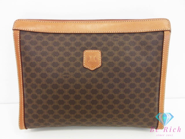 セリーヌ CELINE クラッチバッグ セカンドバッグ マカダム 茶 ブラウン PVC レザー 【中古】【送料無料】 bk10507