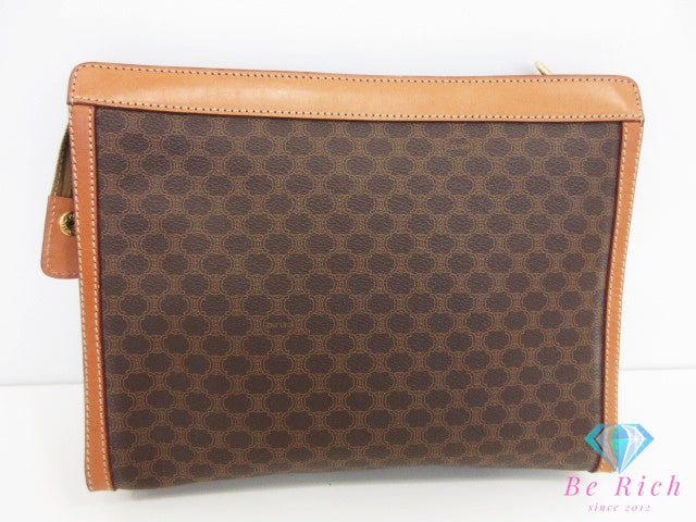 セリーヌ CELINE クラッチバッグ セカンドバッグ マカダム 茶 ブラウン PVC レザー 【中古】【送料無料】 bk10507