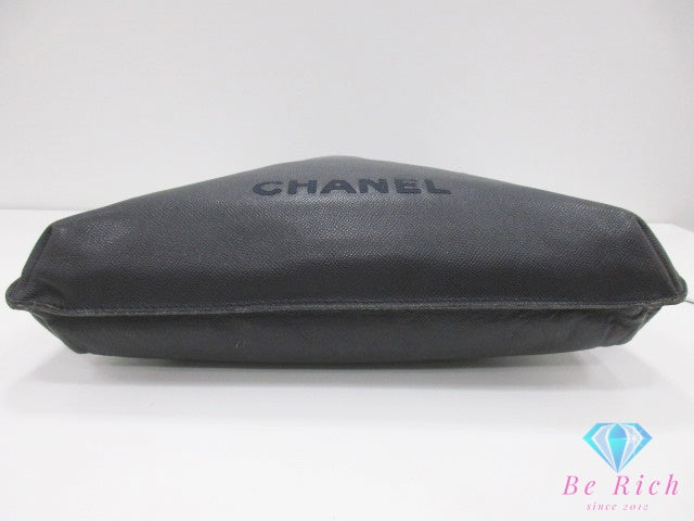 シャネル CHANEL ロゴ トートバッグ 黒 ブラック キャビアスキン レザー ココマーク CC ロゴ ショルダーバッグ 鞄 【中古】【送料無料】 bk10518