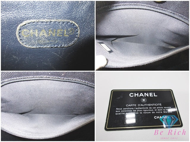 シャネル CHANEL ロゴ トートバッグ 黒 ブラック キャビアスキン レザー ココマーク CC ロゴ ショルダーバッグ 鞄 【中古】【送料無料】 bk10518