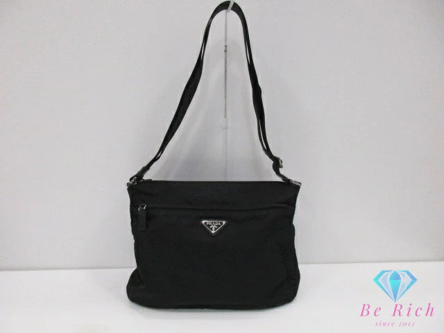 プラダ PRADA ショルダーバッグ BT0421 ブラック 黒 ナイロン レザー 三角 プレート ロゴ クロスボディ 斜め掛け 鞄 【中古】【送料無料】 bk10548