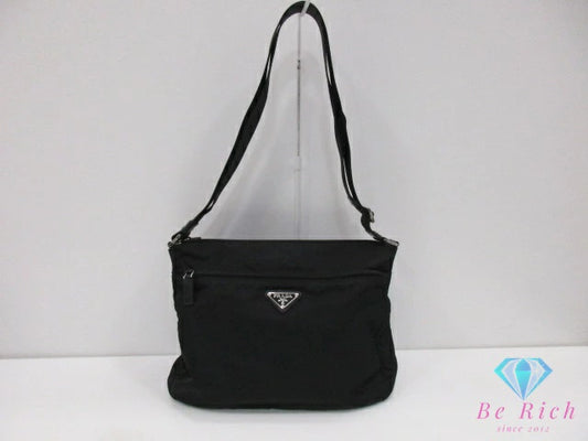 プラダ PRADA ショルダーバッグ BT0421 ブラック 黒 ナイロン レザー 三角 プレート ロゴ クロスボディ 斜め掛け 鞄 【中古】【送料無料】 bk10548