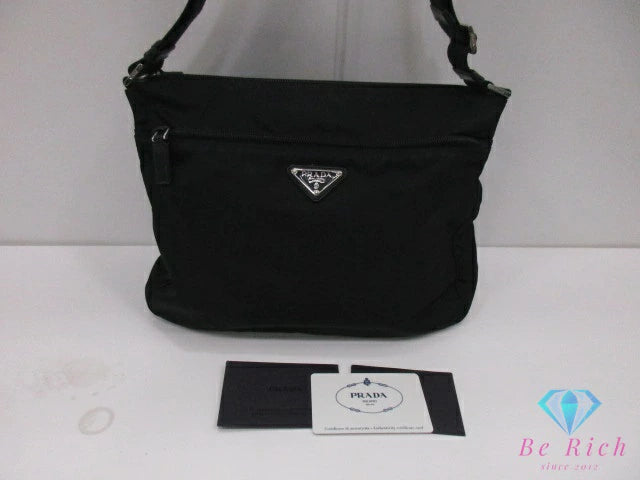 プラダ PRADA ショルダーバッグ BT0421 ブラック 黒 ナイロン レザー 三角 プレート ロゴ クロスボディ 斜め掛け 鞄 【中古】【送料無料】 bk10548