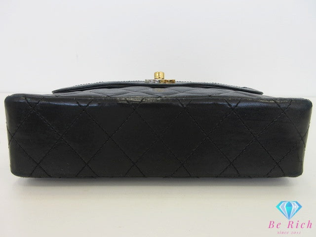 シャネル CHANEL マトラッセ パリ限定 ダブル フラップ チェーン ショルダーバッグ 黒 ブラック ラム スキン ココマーク CC ロゴ 鞄 【中古】【送料無料】bk10556