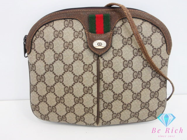 グッチ GUCCI ショルダーバッグ 02.047.53 GG プラス ベージュ ブラウン 茶 ロゴ オールド ヴィンテージ ポシェット スプリーム 鞄 【中古】【送料無料】 bk10571
