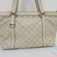 グッチ GUCCI トートバッグ ショルダーバッグ 141470 GG シマ アビー レザー アイボリー Dリング ロゴ ハンドバッグ 肩掛け 鞄 【中古】【送料無料】 bk10576