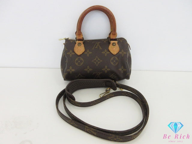 ルイ ヴィトン LOUIS VUITTON モノグラム ミニ スピーディ M41534 ブラウン 茶 LV ロゴ ハンドバッグ ショルダーバッグ ポシェット ポーチ クロスボディ 斜め掛け 鞄  【中古】【送料無料】 bk10592