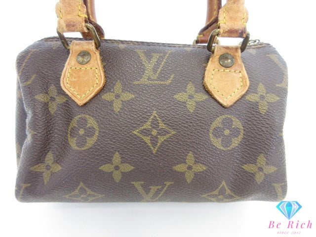 ルイ ヴィトン LOUIS VUITTON モノグラム ミニ スピーディ M41534 ブラウン 茶 LV ロゴ ハンドバッグ ショルダーバッグ ポシェット ポーチ クロスボディ 斜め掛け 鞄  【中古】【送料無料】 bk10592