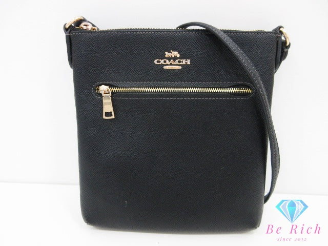 コーチ COACH ショルダーバッグ ポシェット CV405 黒 ブラック レザー ロゴ クロスボディ 斜め掛け 鞄 【中古】【送料無料】 bk10594
