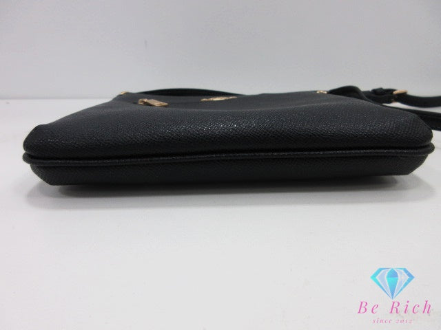コーチ COACH ショルダーバッグ ポシェット CV405 黒 ブラック レザー ロゴ クロスボディ 斜め掛け 鞄 【中古】【送料無料】 bk10594