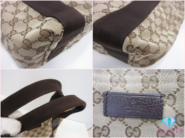 グッチ GUCCI トートバッグ 189669 GG ベージュ ブラウン キャンバス レザー ロゴ ショルダーバッグ ハンドバッグ 肩掛け 鞄 【中古】【送料無料】 bk10602