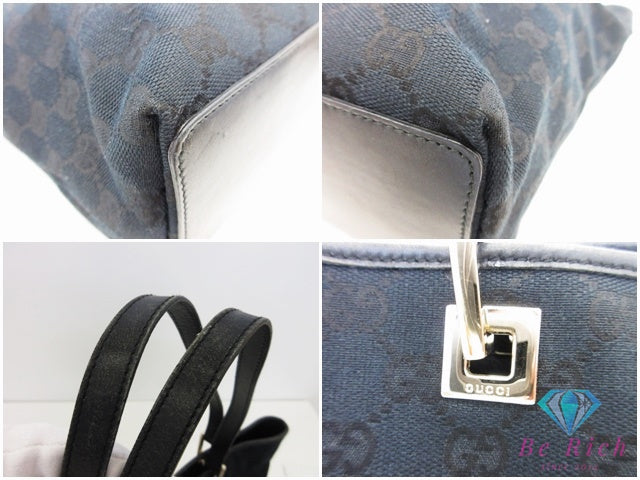 グッチ GUCCI トートバッグ ショルダーバッグ 002.1098.1705 GG キャンバス 黒 ブラック ロゴ ハンドバッグ 肩掛け 鞄 【中古】【送料無料】 bk10609