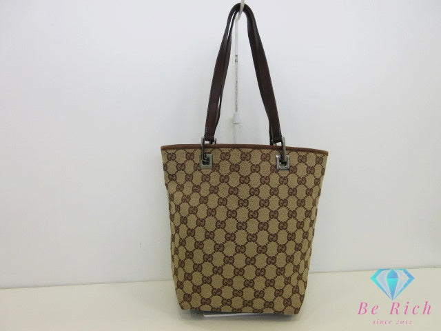 グッチ GUCCI トートバッグ 31244 GG ベージュ 茶 ロゴ 縦型 ショルダーバッグ ハンドバッグ 鞄 【中古】【送料無料】 bk10610