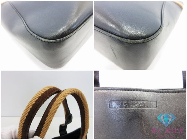グッチ GUCCI シェリー トートバッグ 002.1135 ブラック 黒 レザー ロゴ ショルダーバッグ ハンドバッグ 鞄 【中古】【送料無料】 bk10611