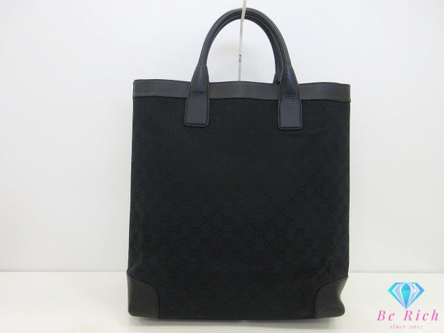 グッチ GUCCI トートバッグ 002.1121 GG 黒 ブラック キャンバス レザー ロゴ ハンドバッグ 手提げ 鞄 【中古】【送料無料】 bk10612
